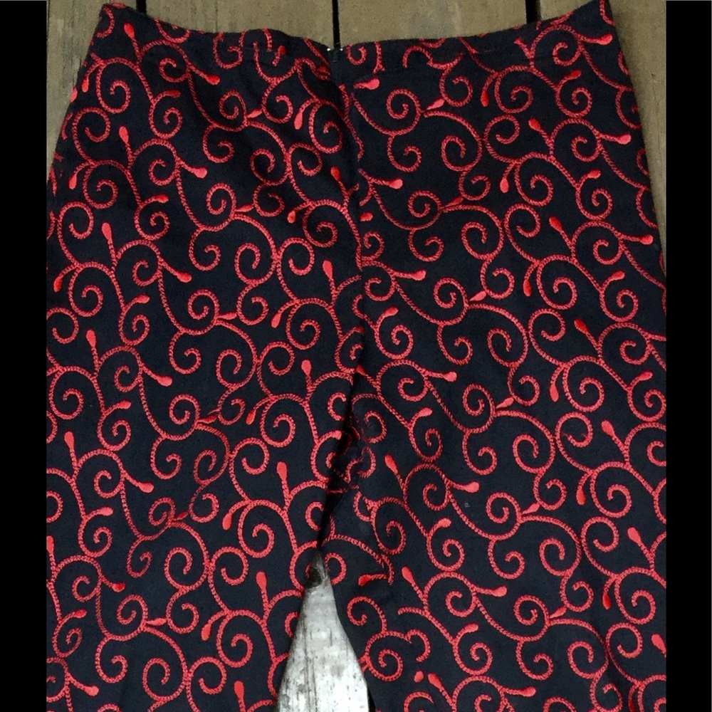 BJ Pants Black w/ Beautiful Red Embroidery